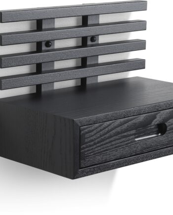 Sengebord Natbord Oscarssons Möbel Zece Massiv Ask Sortbejdset Med Skuffe Og Hylde H31xb40xd25 Cm