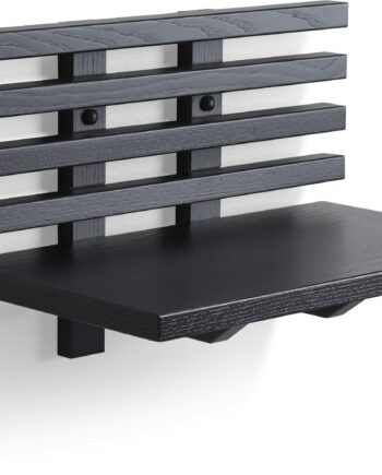 Sengebord   Natbord Oscarssons Möbel Zece Massiv Sortbejdsed Ask Med Hylde H26   B40   D25 Cm