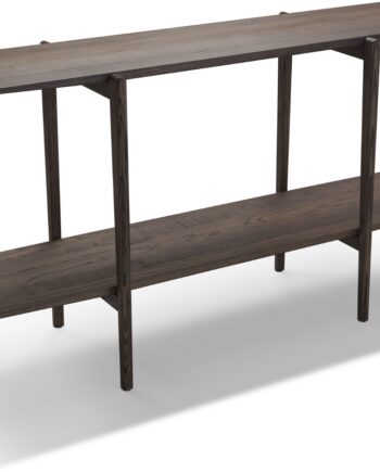 Sidebord Calpe Oscarssons Möbel   Massiv Ask Brunolieret   Elegant Hjørnebord Med To Hylder