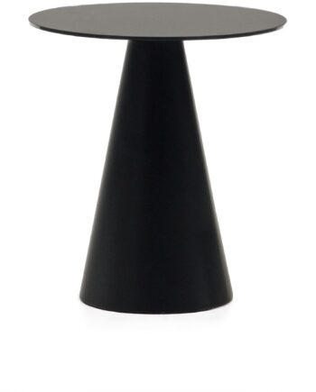 Sidebord Kave Home Wilshire Sort Hærdet Glas Pulverlakeret Stål H55ã 50ã 50 Cm