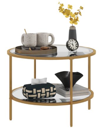 Sidebord  Moderne Design    Niveauer  60x43h Cm  Guldfarvet