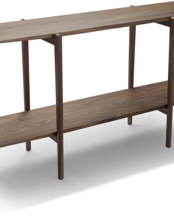 Sidebord Oscarssons Möbel Calpe   Massiv Olieret Valnød Med To Hylder 75x42x140 Cm