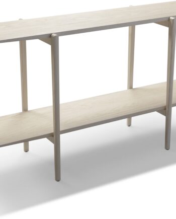 Sidebord Småbord Oscarssons Möbel Calpe   Massiv Hvidolieret Ask 75x140 Cm To-niveau Hylde