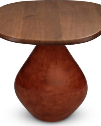 Sidebord   Småbord     Collection Mio   Terrakotta-rød Jernfod   Mangotræ Bordplade  50ã 36ã 50 Cm