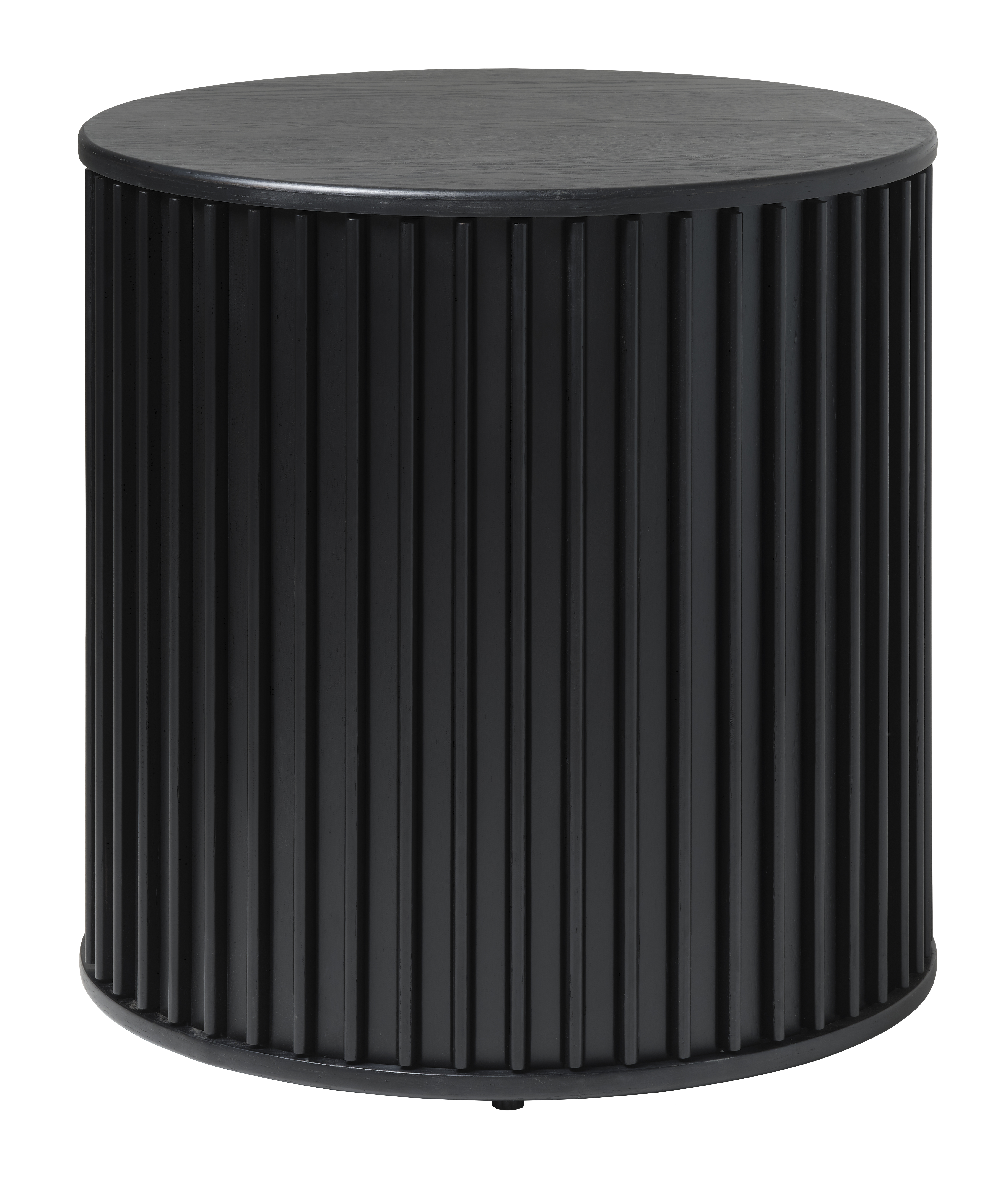 Siena Sidebord  Rund Sort Egefinér Og Eg  ø60