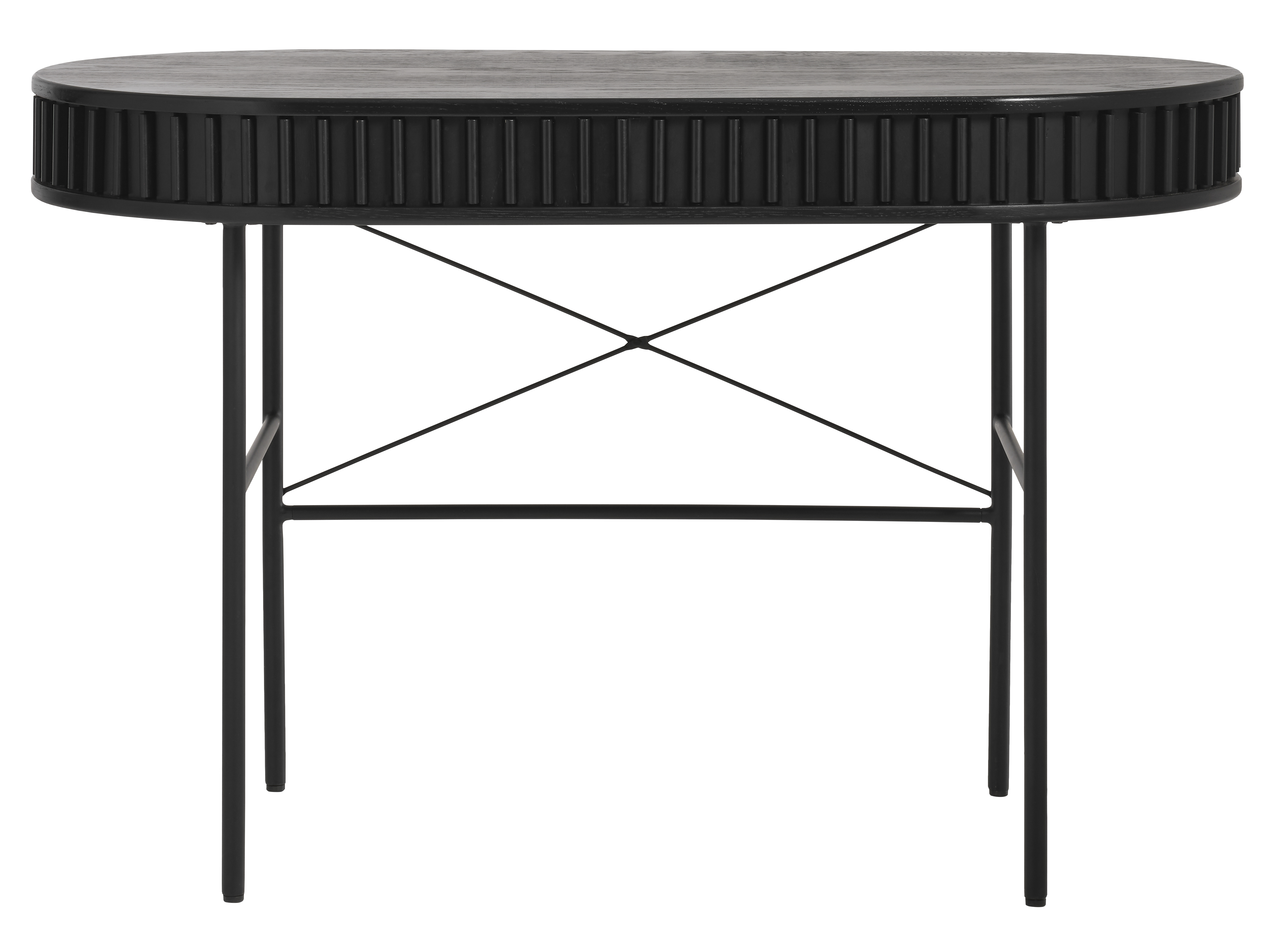Siena Skrivebord     Låge Sort Egefinér Eg Og Sort Metal  60x120