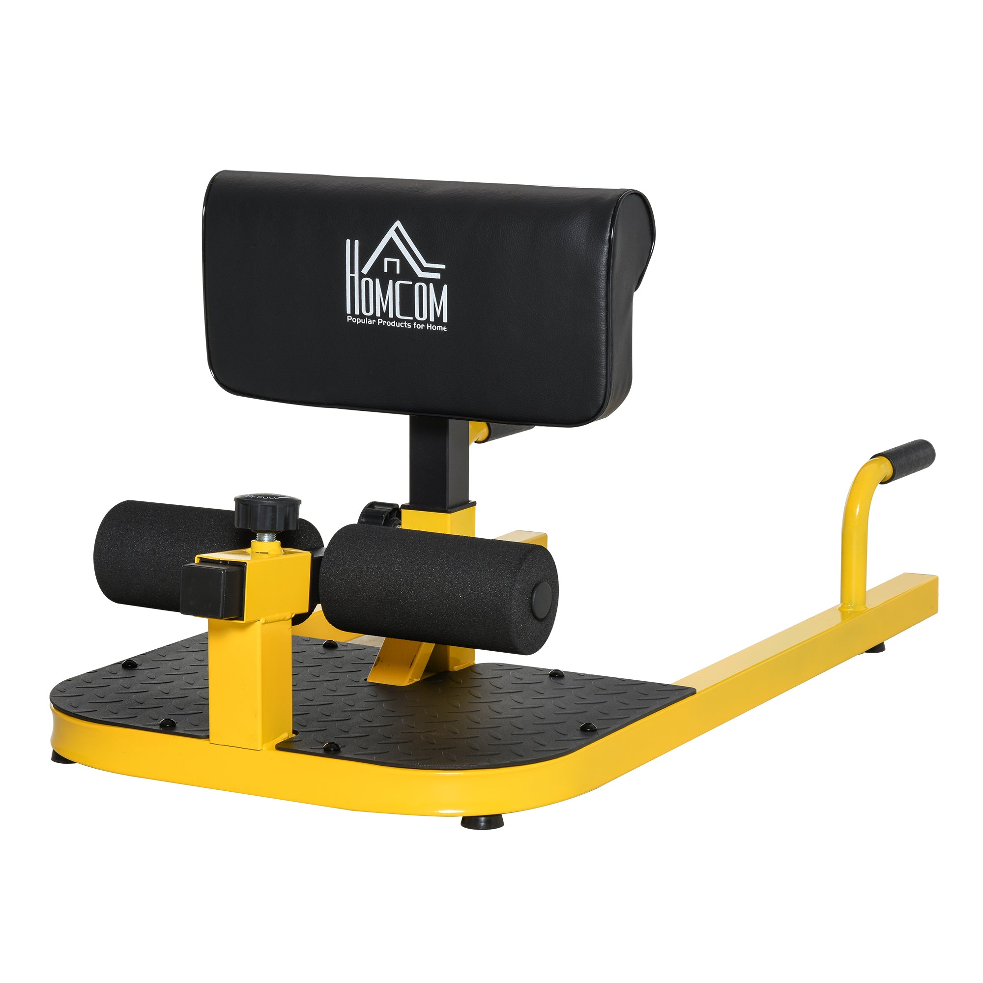 Sissy Squat Squat Trainer Bentræner Mavetræner Baldetræner       Træner Justerbar Op Til 120 Kg Stål Gul Sort 50   97    44   56    Cm