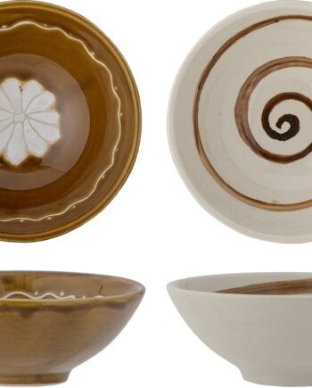 Skål Bloomingville Heikki Stentøj Brun ø12   H4   Cm   Rustik Serveringsskål