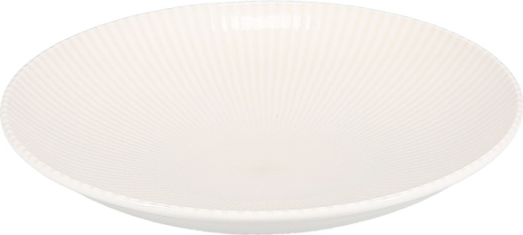 Skål Bonbistro Solis Hvidt Porcelæn ø25 Cm Lav Serverings- Og Salatskål Med Rillet Overflade Tåler Mikroovn Og Opvaskemaskine