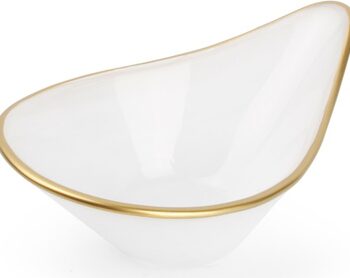 Skål     Collection Glint Glas Multifarvet Med Håndmalet Guldkant  Serveringsskål  Fødevaresikker  12ã   8ã   Cm