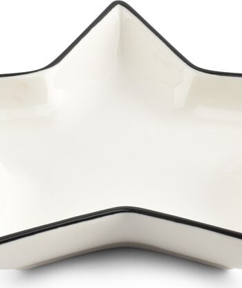 Skål Salt   Pepper Nero  Stjerneformet Hvidt Porcelæn ø15 Cm