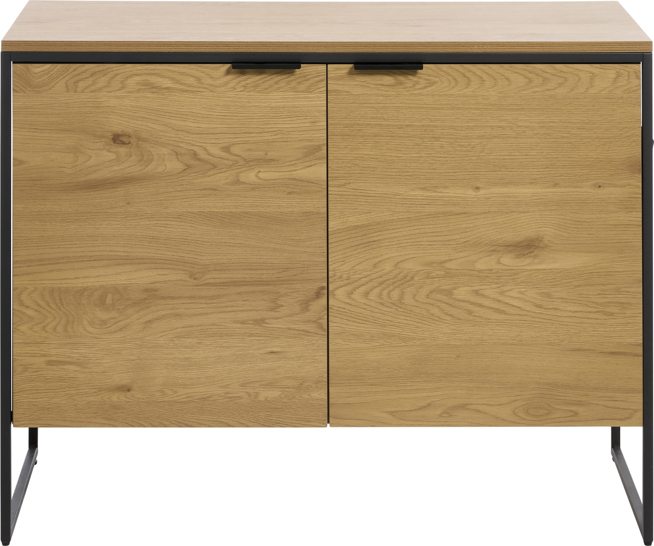 Skænk Sideboard Nordique Design Cesura Melaminbelagt Spånplade Og Jern Natur Sort H80ã B104 5ã D45 Cm
