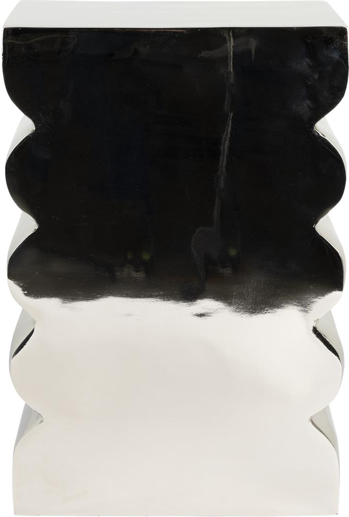 Skammel Zuiver Curves Kulsort Aluminium H45x30x21 Cm