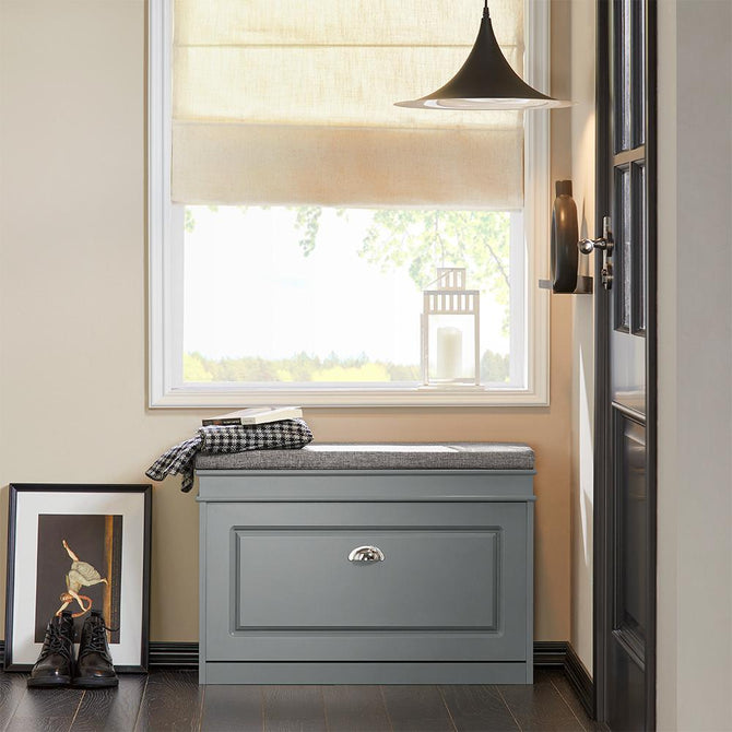 Skobænk Med Vippehylder  Mdf  75   24   51 Cm  Grå
