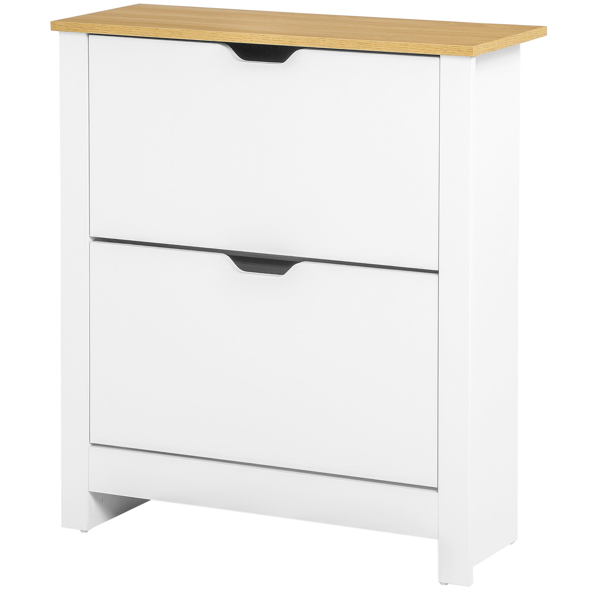Skoskab Med Skoopbevaring    Rum  12 Par Sko  72 Cm   26 Cm   80 Cm  Hvid   Brun