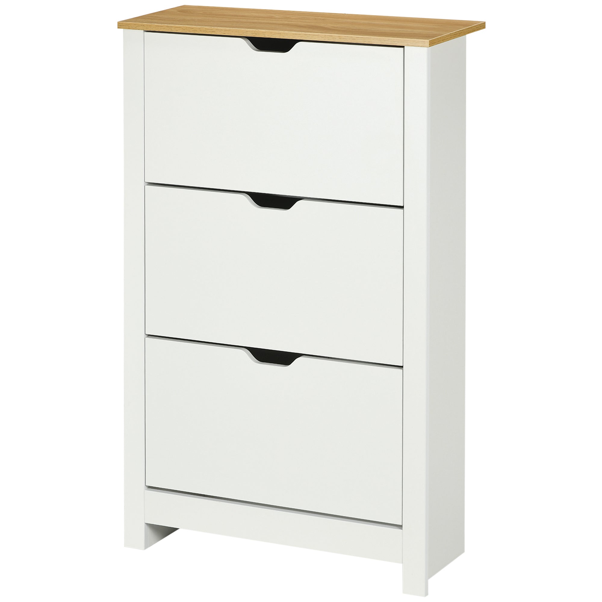 Skoskab Med Skoopbevaring    Rum  18 Par Sko  72 Cm   26 Cm   112 Cm  Hvid   Brun