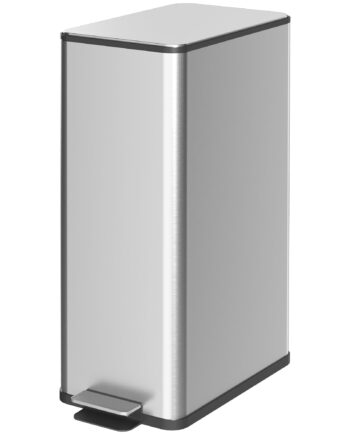 Skraldespand 20l  Soft-close Låg  Deodorantrum  Fingeraftrykssikker  Rustfrit Stål  Sølv