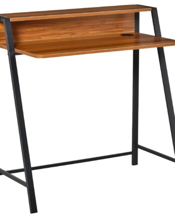 Skrivebord  Computerbord Med Opbevaring Og Kabelhåndtering  Moderne Skrivebord Med Metalramme Til Studie  Soveværelse  Hjemmekontor  84   45   85 Cm  Valnød   Sort