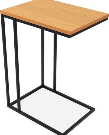 Småbord   Sidebord Nordique Design Cesura Natur Sort Træ Og Metal H65xb35xd50 Cm