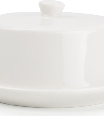 Smørskål Bonbistro Gusto   Hvidt Porcelæn Med Låg ø8 Cm Smørboks