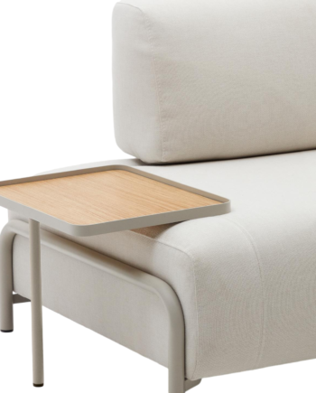 Sofa Tilbehørsbakke Kave Home Compo Beige Metal Egetræsfinér 45x40x54 Cm