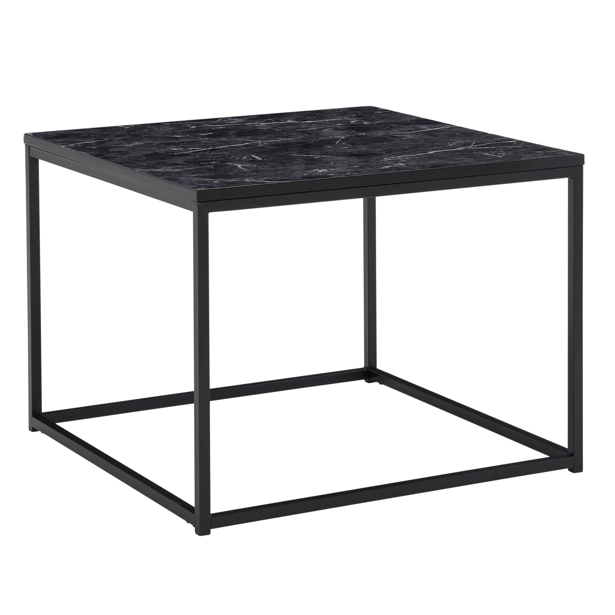 Sofabord Med Marmorlook 60x60x45 Cm Sort