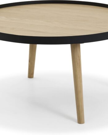 Sofabord Nielsen Design Hasseris Rund Cafébord ø80   H42 Cm Egetræ Finér Med Metalramme