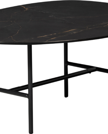 Sofabord Woood Collection Vajen Sort Marmorlook Porcelæn Metal 80x60x34 Cm Kaffebord