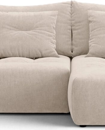 Sovesofa Chaiselong Micadoni Bloom  Højrevendt  Lys Beige Tekstureret Stof  Opbevaring  B250 D152