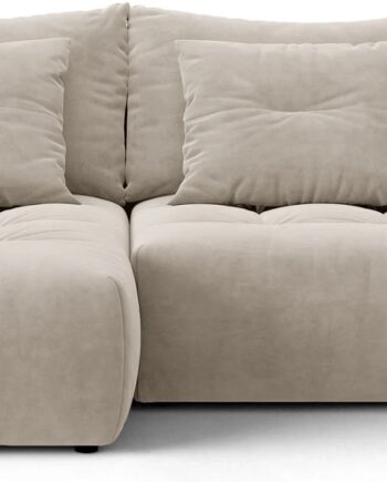 Sovesofa Chaiselong Micadoni Bloom  Velour Casino Sand  Venstrevendt Med Opbevaring  H87xb250xd152 Cm