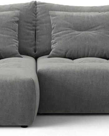 Sovesofa Chaiselong Micadoni Bloom Venstrevendt 250x152 Cm Mørkegrå Wind Stof Med Opbevaring Og   Pyntepuder