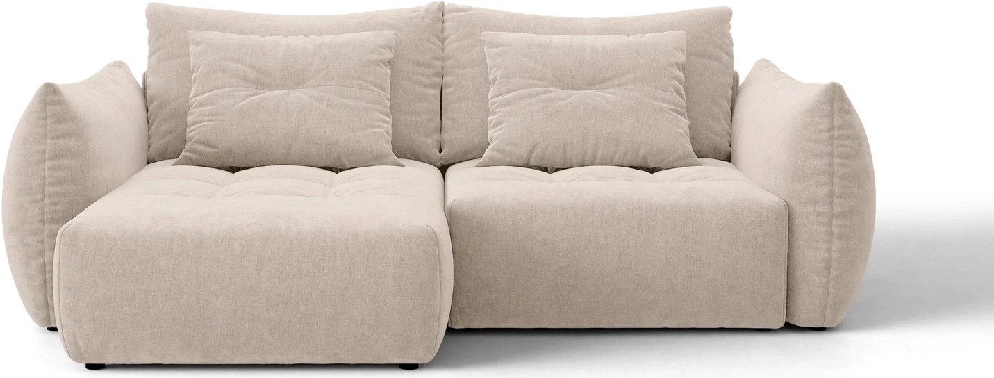 Sovesofa Chaiselongsofa Micadoni Bloom Venstrevendt  Lys Beige   -sæders  250 Cm  Opbevaring  Wind 05 Stof