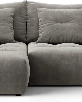 Sovesofa Micadoni Bloom Chaiselong Venstrevendt Med Opbevaringsrum  Grå Velour Casino Stone   -sæders 250ã 152 Cm