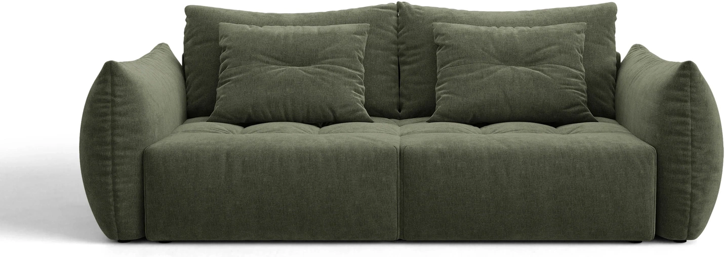 Sovesofa Micadoni Bloom  -personers   Mosgrøn Wind Stof  Tekstureret  Med Opbevaring  250 Cm