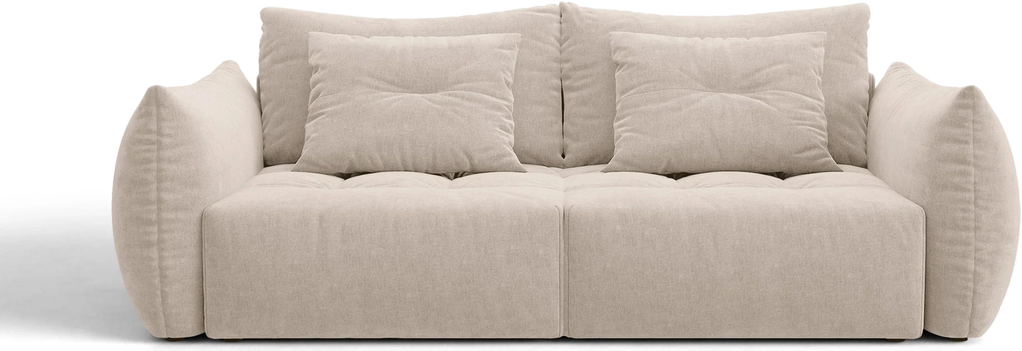Sovesofa Micadoni Bloom    -personers Sofa Sovesofa  Lys Beige Strukturstof Wind 05  Opbevaring  B250   D108   H87 Cm