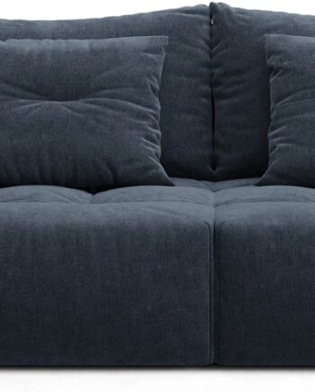 Sovesofa Sofa-seng Micadoni Bloom  -personers  Marineblå Tekstureret Stof B250 Cm  Opbevaring Og Sovefunktion