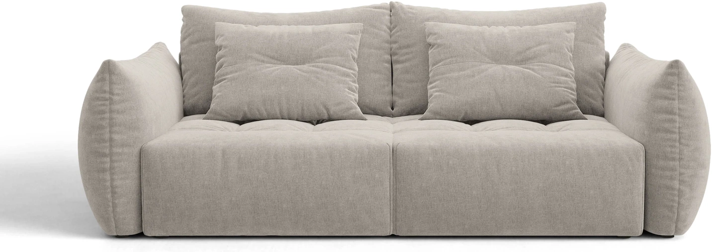 Sovesofa  -personers Micadoni Bloom Lys Grå Tekstureret Wind-stof Med Opbevaring Og   Pyntepuder H87xb250xd108 Cm