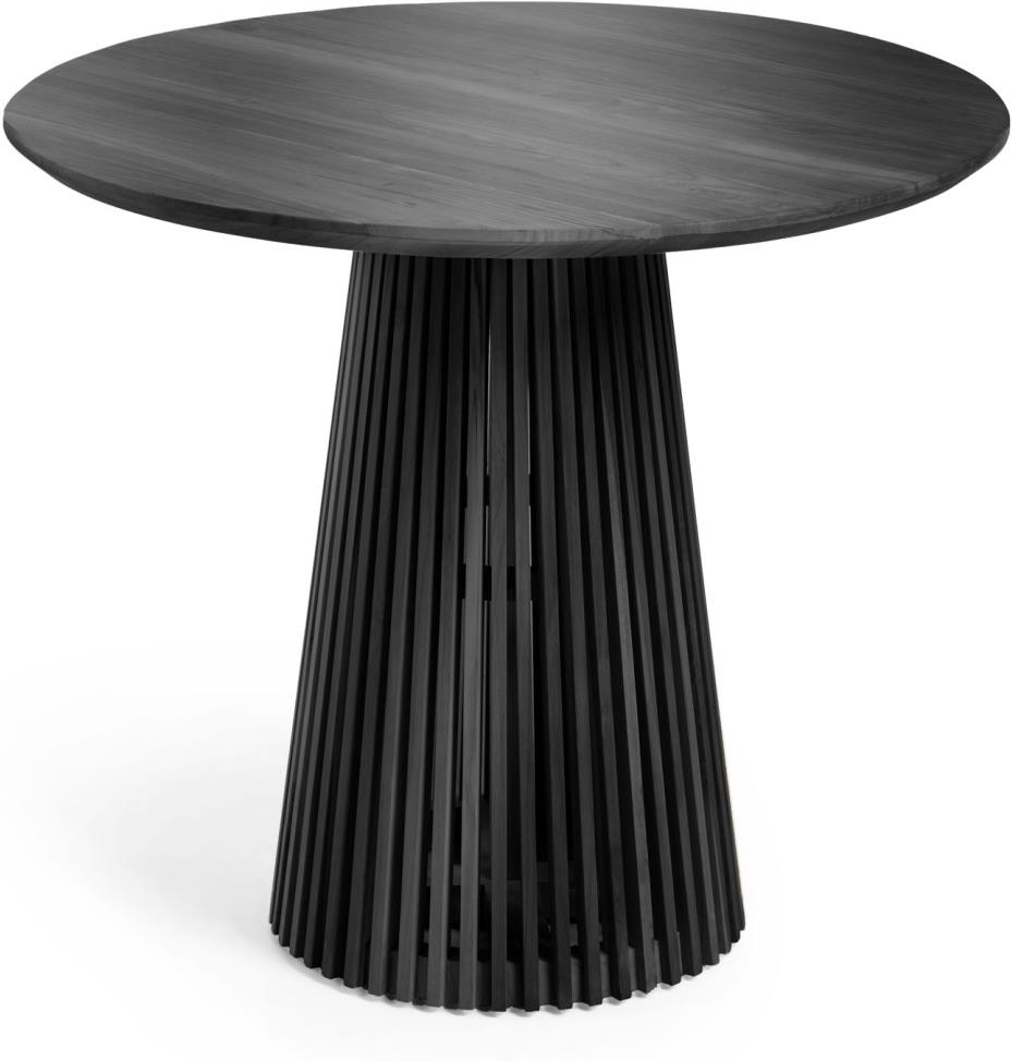Spisebord Jeanette Kave Home   Massivt Mindi-træ ø90ã H78 Cm Sort Mat