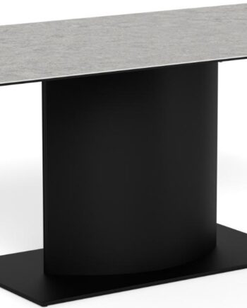 Spisebord Signature Bellora Rektangulært 200x100 Cm Grå Anista Ru Keramik Mat Sort Stål