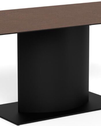 Spisebord Signature Bellora 200x100 Cm   Rustbrun Lemco-keramik  Mat Sort Stålstel