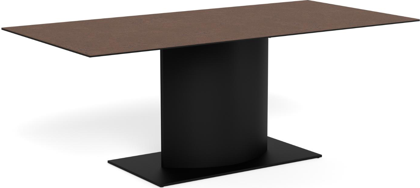 Spisebord Signature Bellora 200x100 Cm   Rustbrun Lemco-keramik  Mat Sort Stålstel
