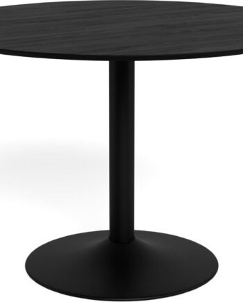 Spisebord Signature Tavira  Rund ø110 Cm H74 Cm  Mat Sort Askfinér Og Trompetstel   Mat Sort Stål