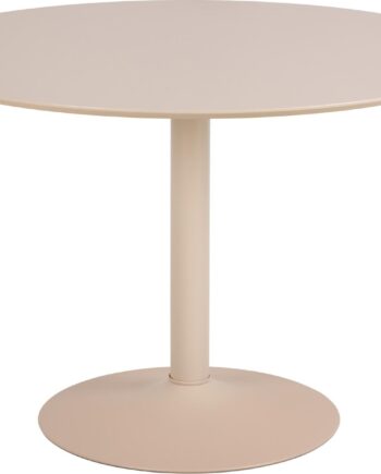 Spisebord Signature Tavira Rund ø110 Cm Mat Beige Nc-malet Mdf Bordplade Trompetstel   Ru Pulverlakeret Stål