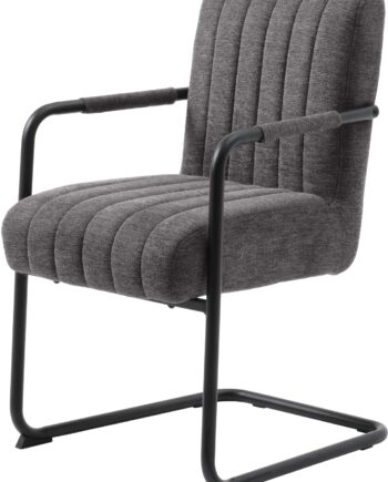 Spisebordsstol Med Armlæn Nordique Design Trout Mørkegrå Polstret Brego 18 Stof Metal Fsc-certificeret
