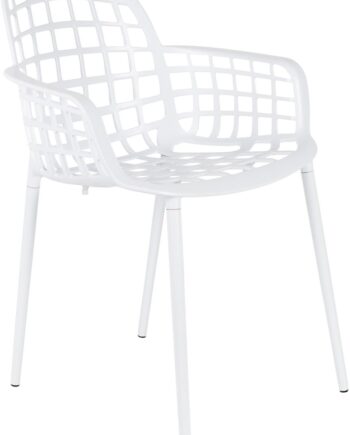Spisebordsstol Med Armlæn Zuiver Albert Offwhite Aluminium Robust Stabelbar Til Have Og Terrasse