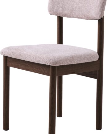 Spisebordsstol Nordique Design Canora  Polstret 100  Polyester  Ben   Egetræ  Mørk Natur Rosa  H80 5ã B44ã D48 Cm