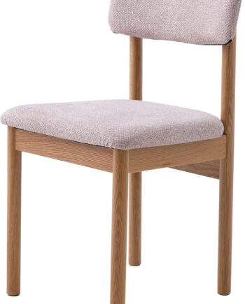 Spisebordsstol Nordique Design Canora  Polstret Sæde Med 100  Polyester Betræk  Ben   Hvid Eg  Sand Natur