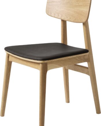 Spisebordsstol Nordique Design Livo Egetræ Sort Natur Med Polstret Sæde Komfortabel Moderne Klassisk