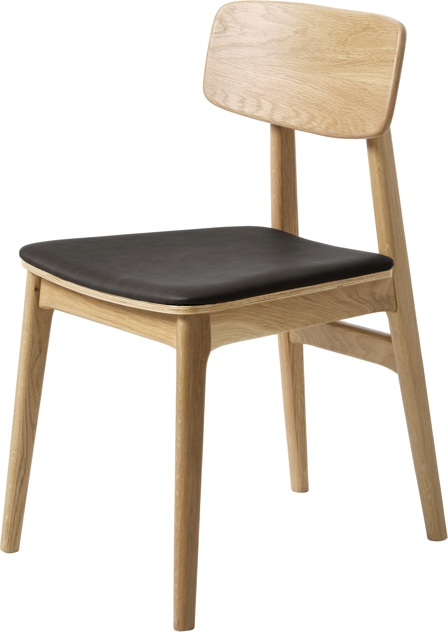 Spisebordsstol Nordique Design Livo Egetræ Sort Natur Med Polstret Sæde Komfortabel Moderne Klassisk