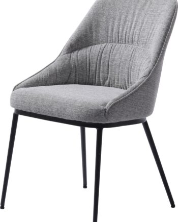 Spisebordsstol Nordique Design Meridian Grå Sort Metalramme Conway 027 Mid Grå Tweed Stof Fsc